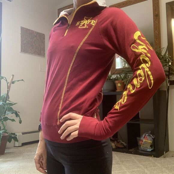 Iowa State ISU 1/4 Zip (M) Women's Top - Red Cyclones Thumb Holes Athletic Sport - Picture 2 of 10